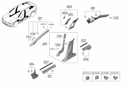 2023 Kia EV6 COVER-H/ADJUSTER LH Diagram for 85833CV000