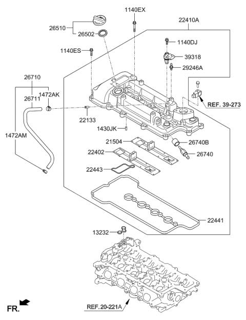2012 Kia Soul Hose Assembly-Breather Diagram for 267102B000