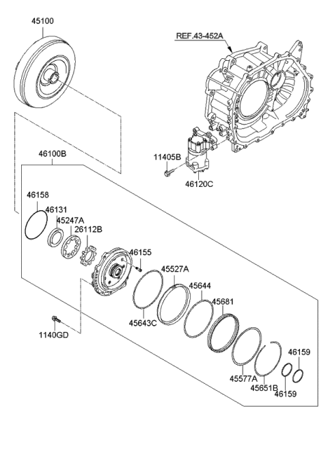 2013 Kia Soul Gear-Oil Pump Driven Diagram for 461513B603