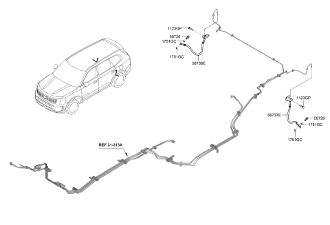 2021 Kia Telluride Brake Fluid Line Diagram 2