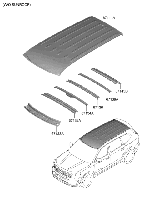 2020 Kia Telluride Roof Panel Diagram 1