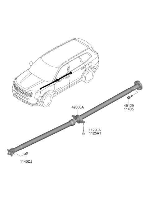2022 Kia Telluride Shaft Assembly-PROPELLER Diagram for 49300S8050