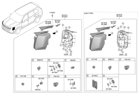 2020 Kia Telluride Front Holder Assembly Diagram for 92166A9100