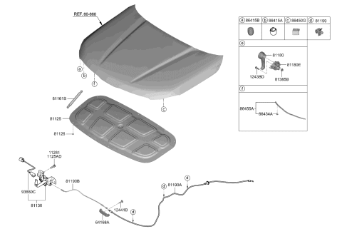 2021 Kia Telluride Bumper-Hood Overslam Diagram for 1737722036B