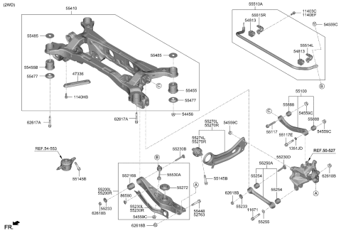 2020 Kia Telluride Rear Suspension Control Arm Diagram 1