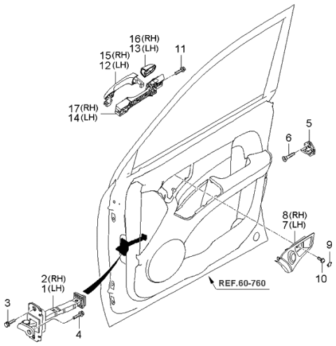 2005 Kia Sportage Locking-Front Door Diagram