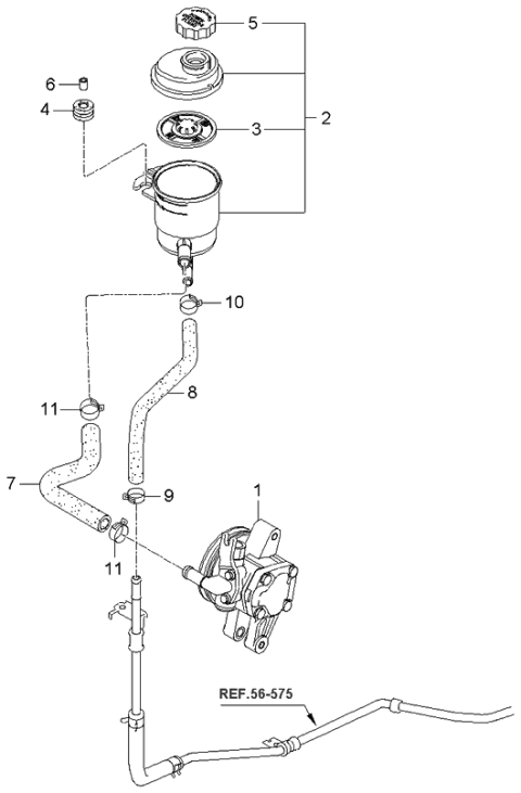 2006 Kia Spectra Pump Assembly-Power STEE Diagram for 571002F151