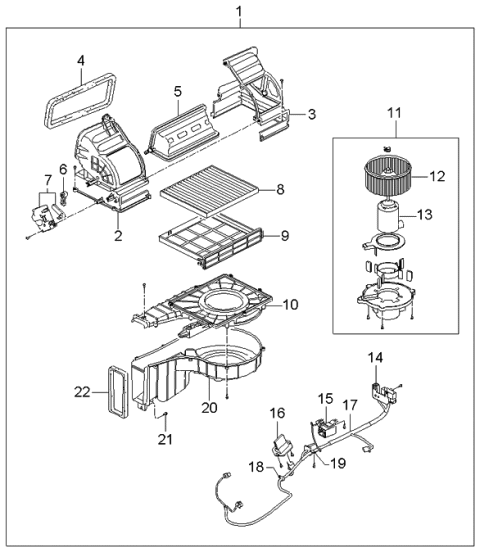 2006 Kia Spectra Air Filter Assembly Diagram for 971332F000