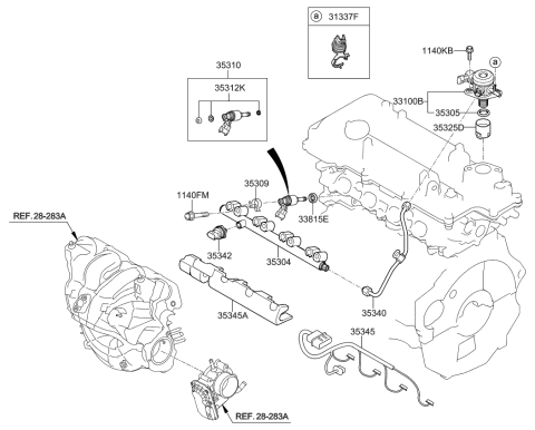2018 Kia Forte Throttle Body & Injector Diagram 1