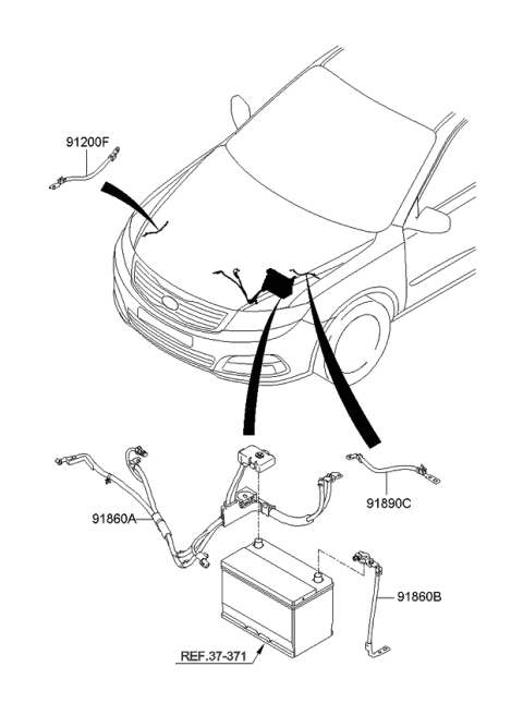 2009 Kia Optima Battery Wiring Assembly Diagram for 918552G000