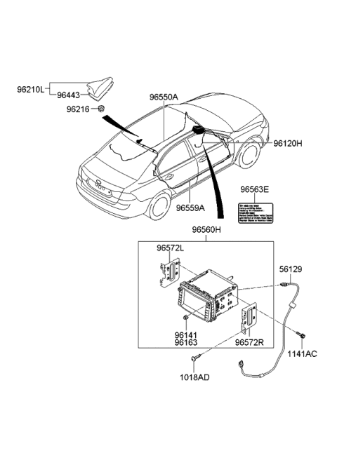 2010 Kia Optima Cable Assembly-Navigation Diagram for 965502G200
