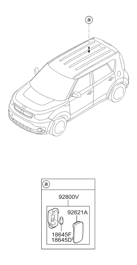 2019 Kia Soul EV License Plate & Interior Lamp Diagram