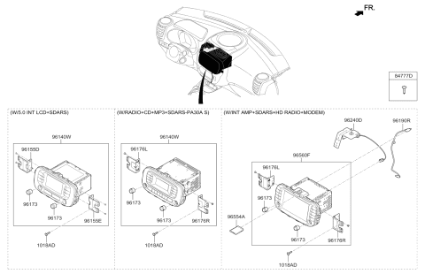 2017 Kia Soul EV Bracket-Set Mounting,RH Diagram for 96176B2300