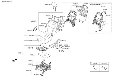 2015 Kia Soul EV Heater-Front Seat Back Diagram for 88390B2010