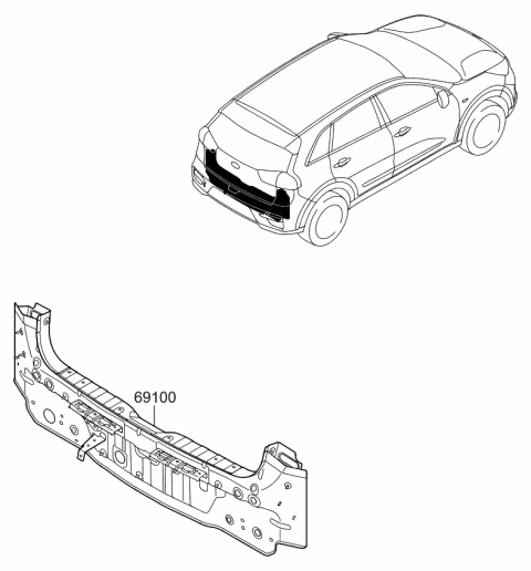 2019 Kia Niro EV Back Panel & Trunk Lid Diagram