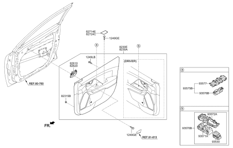 2022 Kia Niro EV Trim-Front Door Diagram