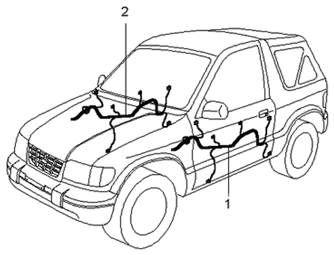 2000 Kia Sportage Wiring Assembly-Door,Drive Diagram for 0K08E67190A