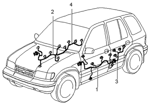 1997 Kia Sportage Wiring Assembly-Door,Drive Diagram for 0K08B67190A