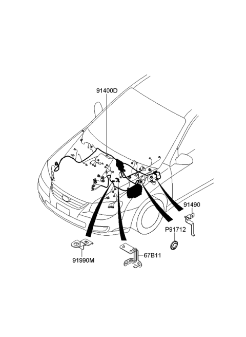 2007 Kia Spectra5 SX Wiring Assembly-Control Diagram for 914522F560