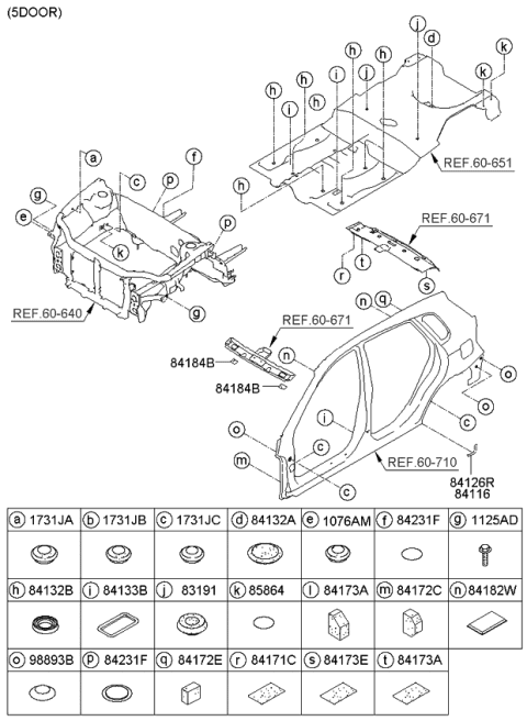 2009 Kia Spectra5 SX Pad-Floor Panel Diagram for 841822F000