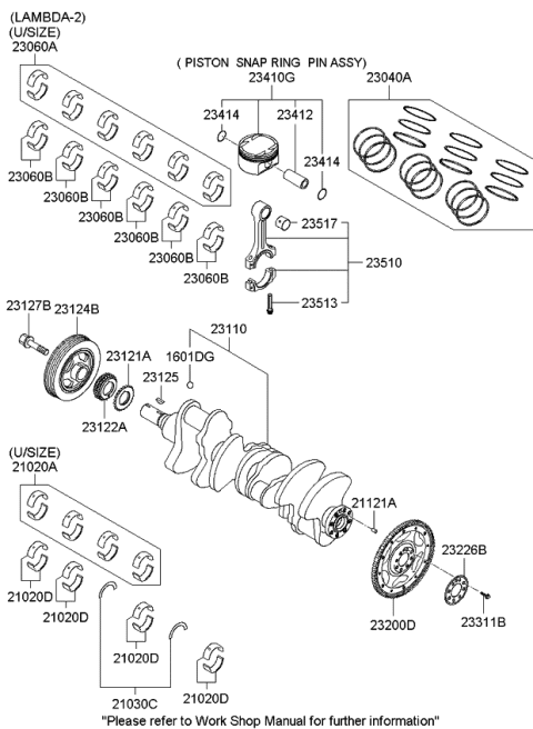 2011 Kia Sedona Crankshaft & Piston Diagram 2