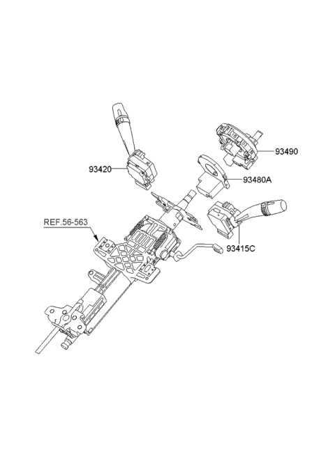 2014 Kia Sedona Switch Assembly-WIPER Diagram for 934204D202