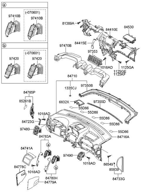 2008 Kia Sedona Crash Pad Diagram 1