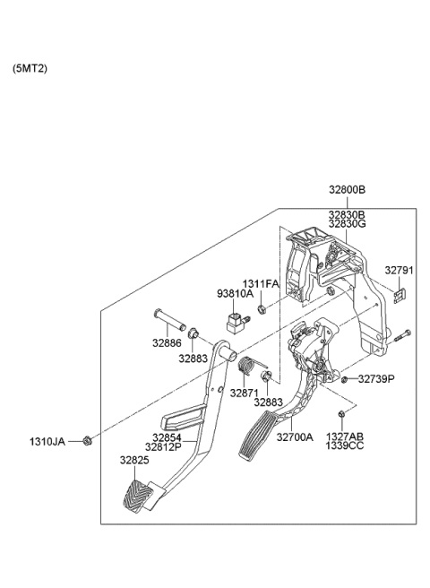 2012 Kia Sedona Pedal Assembly-Brake Diagram for 328004D101