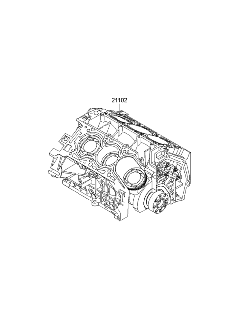 2006 Kia Sedona Engine Assembly-Short Diagram for 283Y23CS00