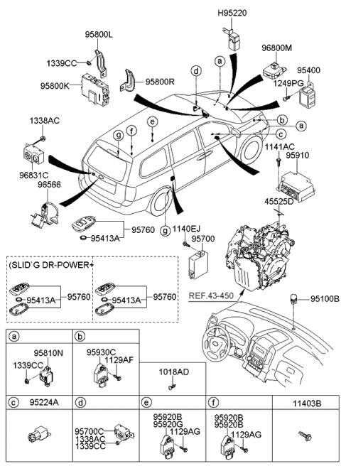 2010 Kia Sedona Tire Pressure Monitoring Sensor Module Assembly Diagram for 958004D600