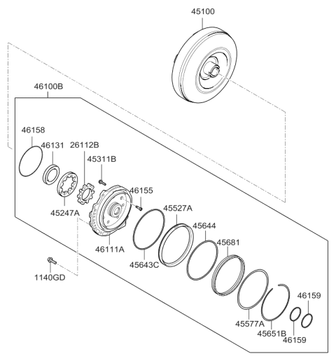 2010 Kia Sedona Converter Assembly-Torque Diagram for 451003B010