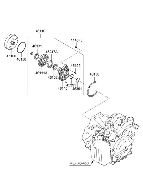 2009 Kia Sedona Converter Assembly-Torque Diagram for 451003A601