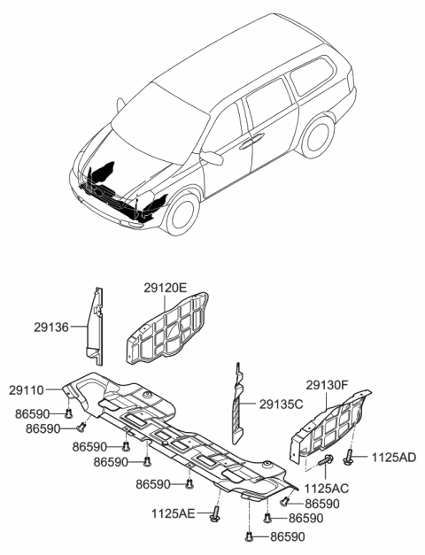 2012 Kia Sedona Under Cover Diagram