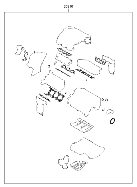 2013 Kia Sedona Engine Gasket Kit Diagram 1