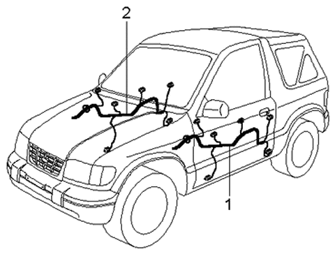 2001 Kia Sportage Wiring Assembly-Door,Passenger Diagram for 0K08F67200G