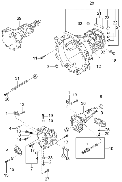 2000 Kia Sportage Transmission Case Diagram 1