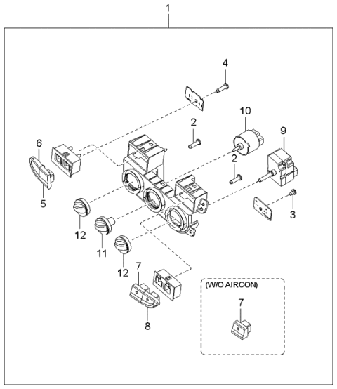 2002 Kia Sportage Control Assembly-Heater Diagram for 0K07161190D