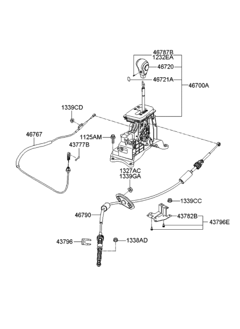 2007 Kia Sportage Lever Assembly-Atm Diagram for 467001F150WK