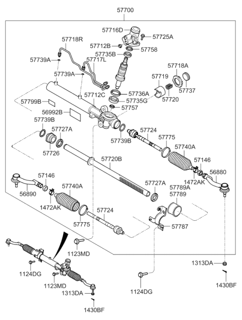 2009 Kia Sportage Plug-Yoke Diagram for 577373F100