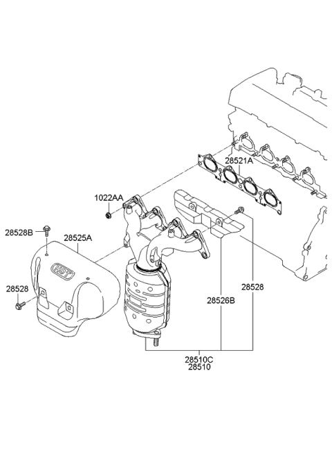 2006 Kia Sportage Gasket-Exhaust MANIF Diagram for 2852123005