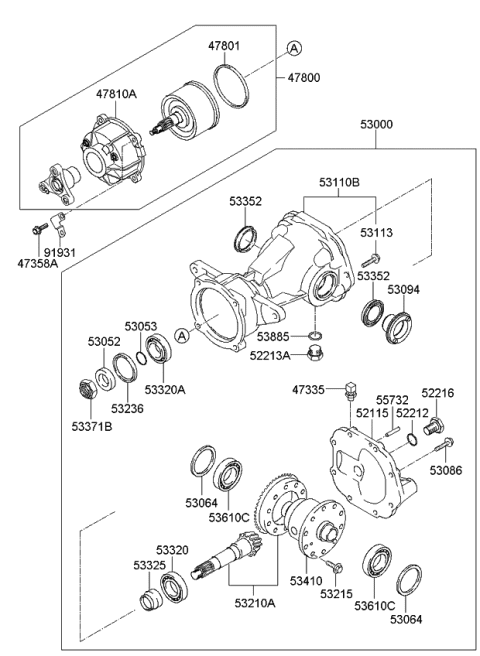 2006 Kia Sportage Spacer-Differential Bearing Diagram for 5306439440