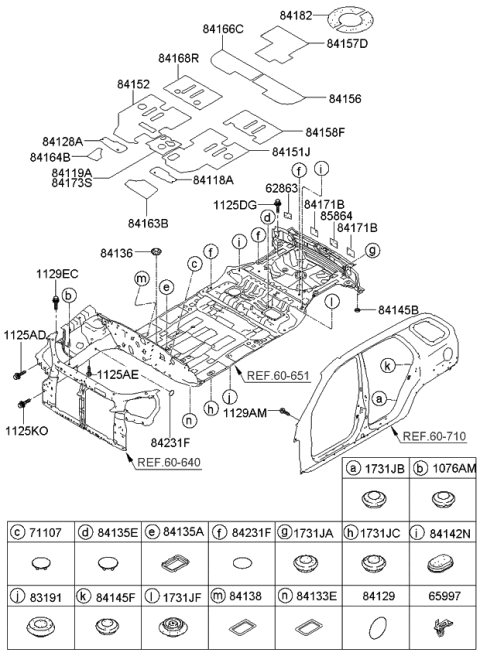 2009 Kia Sportage Isolation Pad & Floor Covering Diagram 2