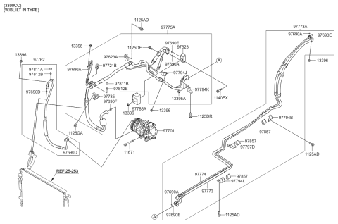 2014 Kia Sorento Clip-A/C Cooler Line Diagram for 977852W000