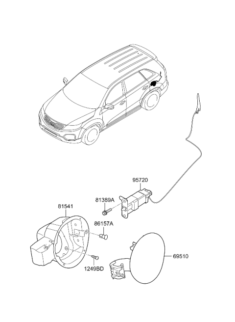 2014 Kia Sorento Fuel Filler Door Diagram