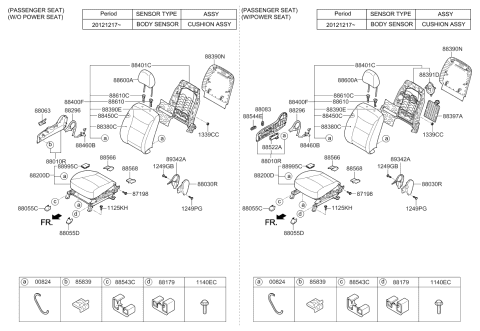 2013 Kia Sorento Shield Cover-Seat Passenger Diagram for 882671U010H9