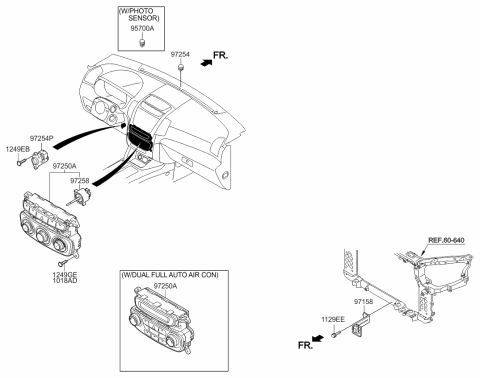 2014 Kia Sorento Control Assembly-Heater Diagram for 972501U255VA