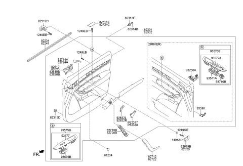 2014 Kia Sorento Handle Assembly-Front Door Grip Diagram for 827202P000H9