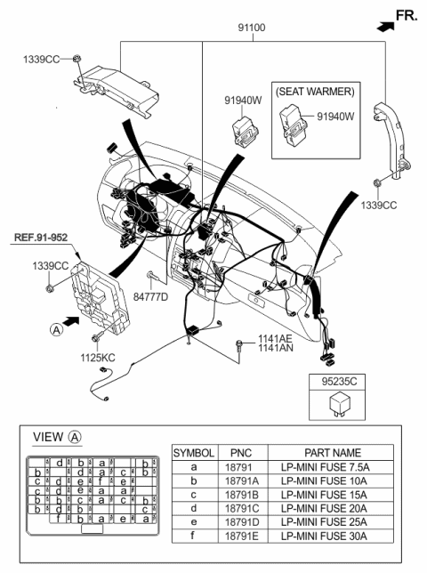 2013 Kia Sorento Wiring Assembly-Main Diagram for 911501U202