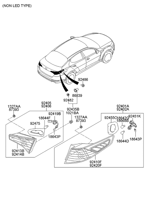 2013 Kia Optima Holder & Wiring Assembly Diagram for 924512T010