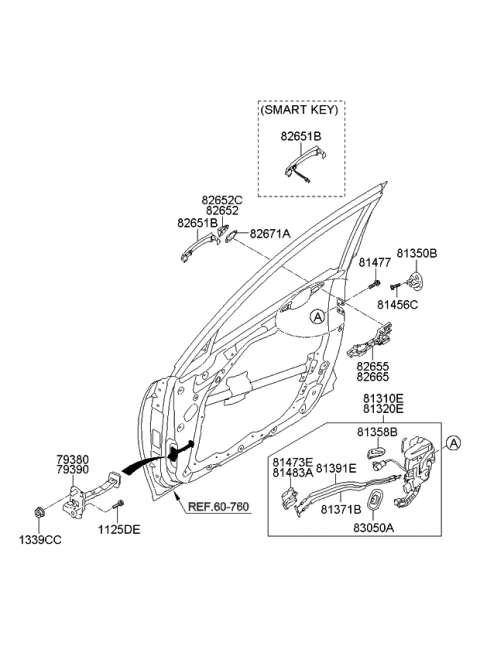 2013 Kia Optima Cable Assembly-Front Door S/L Diagram for 813912T000
